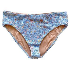 J. Crew Floral Full Coverage Bathing Suit Bottom Blue White Size 2X Plus NEW